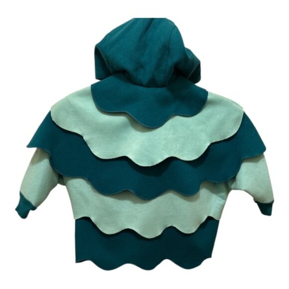 Toddler Girls Teal & Blue Hooded Owl Jacket - size 4T - Picture 3 of 8